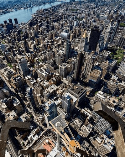 Aerial reference of downtown Manhattan